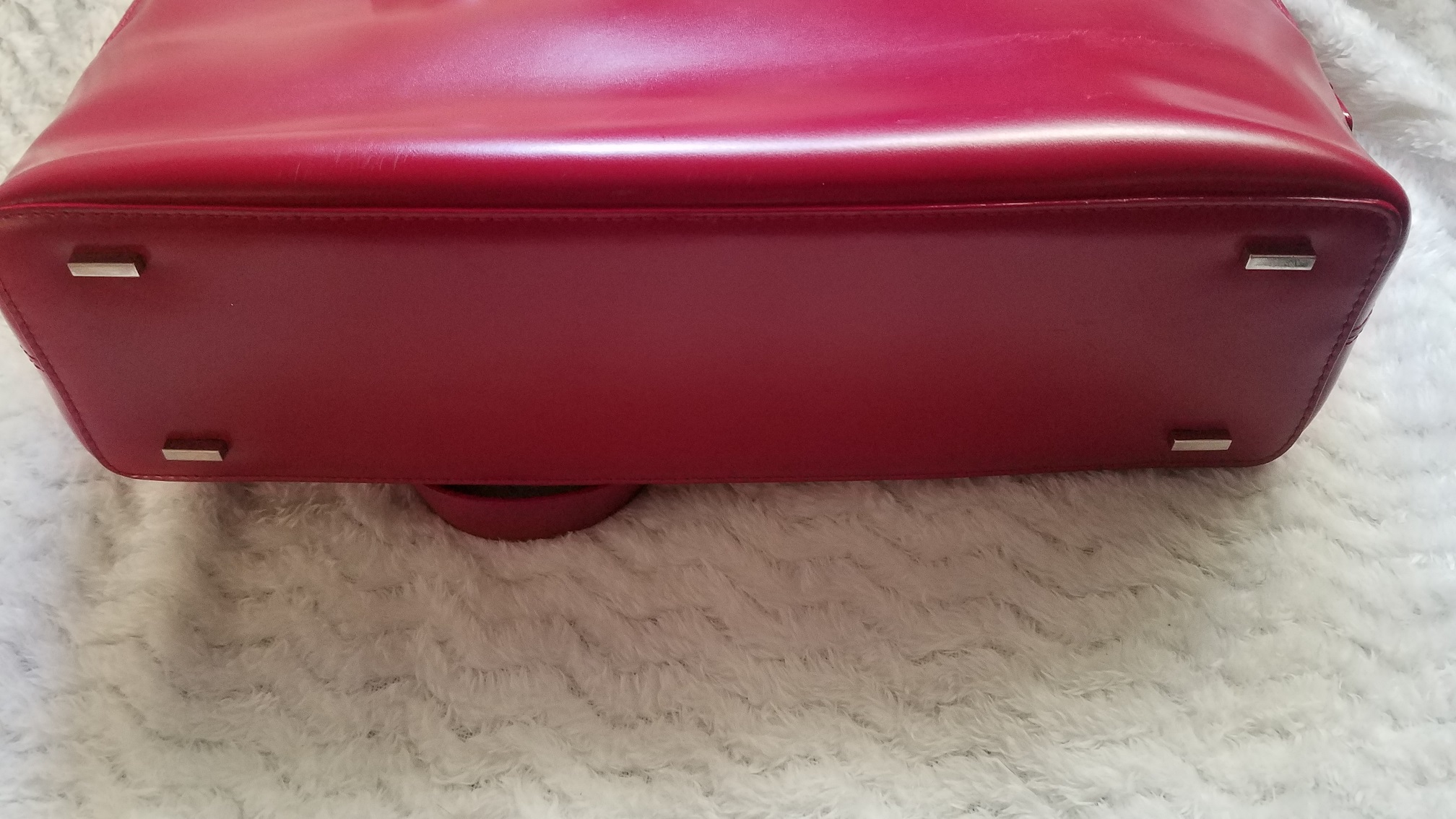 DISSONA Red Leather Bag Satchel Shoulder Bag